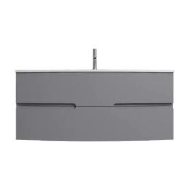 Nona Мебель с интегрированными ручками глянцевый серый антрацит 120 см 2 ящика