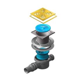 Душевой трап Confluo Standard Square 2 Mask Gold 15х15