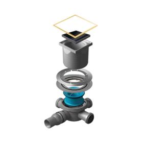 Душевой трап Confluo Standard Black Glass 3 Gold 15х15