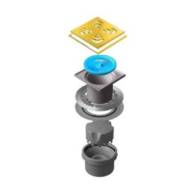 Душевой трап Confluo Standard Vertical Square Gold 15х15