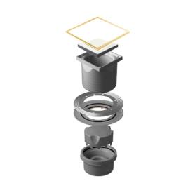 Душевой трап Confluo Standard Vertical White Glass Gold 15х15