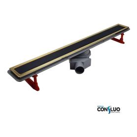 Душевой лоток Confluo Premium Line 300 Black Glass Gold