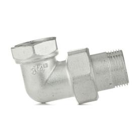 Сгон американка угловой НВ 1/2'-1/2' TIN никелированная латунь конусное уплотнение с O-ring