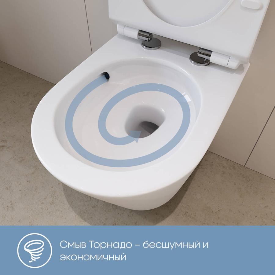 AQUEDUTO OVO Daily Унитаз подвесной 480 x 360 безободковый Tornado сиденье с микролифтом
