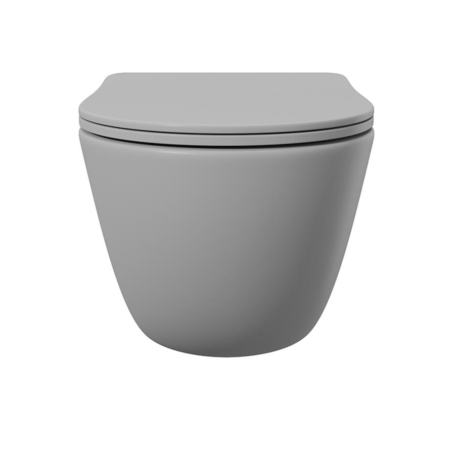 AQUEDUTO OVO Унитаз подвесной 525x360 безободковый Tornado с сиденьем с микролифтом изображение