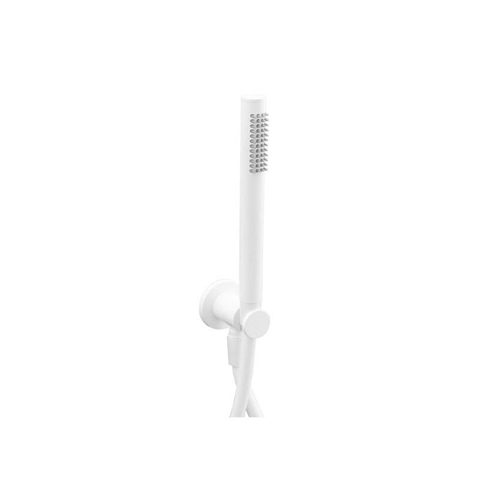 Paffoni Набор: ручной душ, водорозетка с подключением и креплением из металла, душ металл MASTER, шланг PVC 1500 мм белый матовый  ZDUP094BO  - Изображение 1
