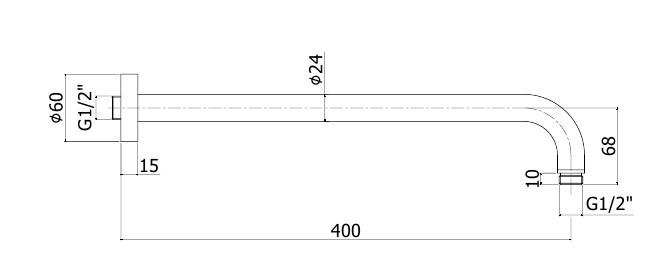 Paffoni Настенное крепление верхнего Душа LUSSO 400 мм хром глянцевый  ZSOF034CR  - Изображение 2