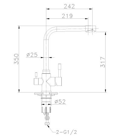 Lemark Expert Смеситель для кухни с подключением к фильтру питьевой воды Нержавеющая сталь,  LM5060S  - Изображение 2