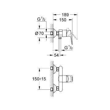 Grohe BauLoop смеситель для душа