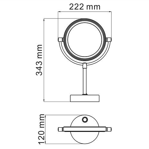 Wasserkraft Зеркало с LED-подсветкой двухстороннее, стандартное и с 3-х хром  K-1005  - Изображение 3