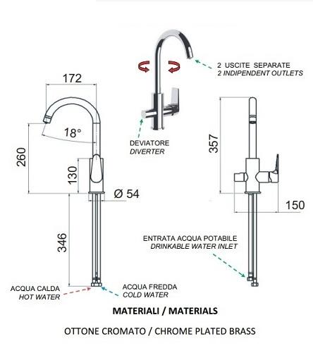 REMER Смеситель для кухни с подключением питьевой воды Хром  EY79DW  - Изображение 2