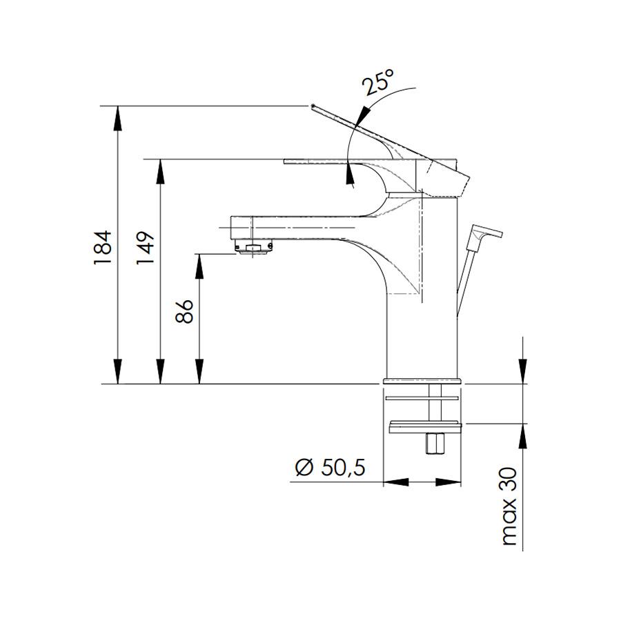 REMER Class Line Смеситель для раковины с донным клапаном хром  L10  - Изображение 2