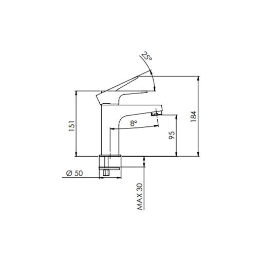 REMER Однорычажный смеситель для раковины Хром  W12  - Изображение 2