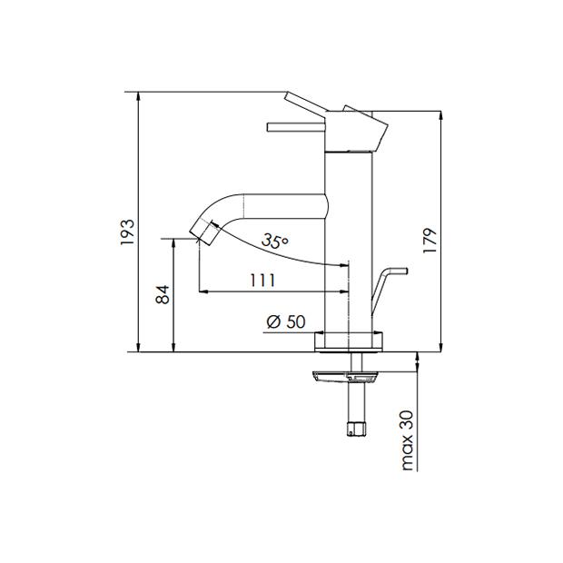 REMER X Style Inox Смеситель для раковины с донным клапаном