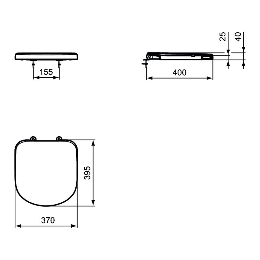 Ideal Standard TEMPO Сиденье и крышка для унитазов с короткой проекций белый  T679901  - Изображение 6