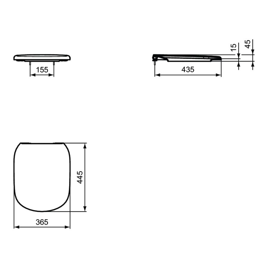Ideal Standard TESI Сиденье и крышка для унитазов изображение