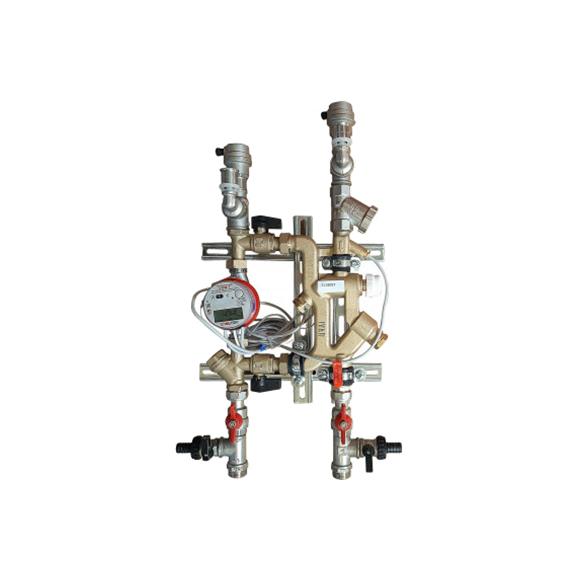 Valtec Квартирная станция отопительного контура с автоматическим балансировочным клапаном вертиальная с теплосчетчиком 0,6 куб.м/час. правая  VT.IVCMP.06RS.R.R  - Изображение 1