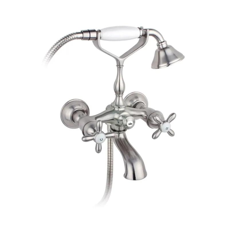 Timo Ritz Смеситель для ванны с душем серебро  0144Y silver cross  - Изображение 1