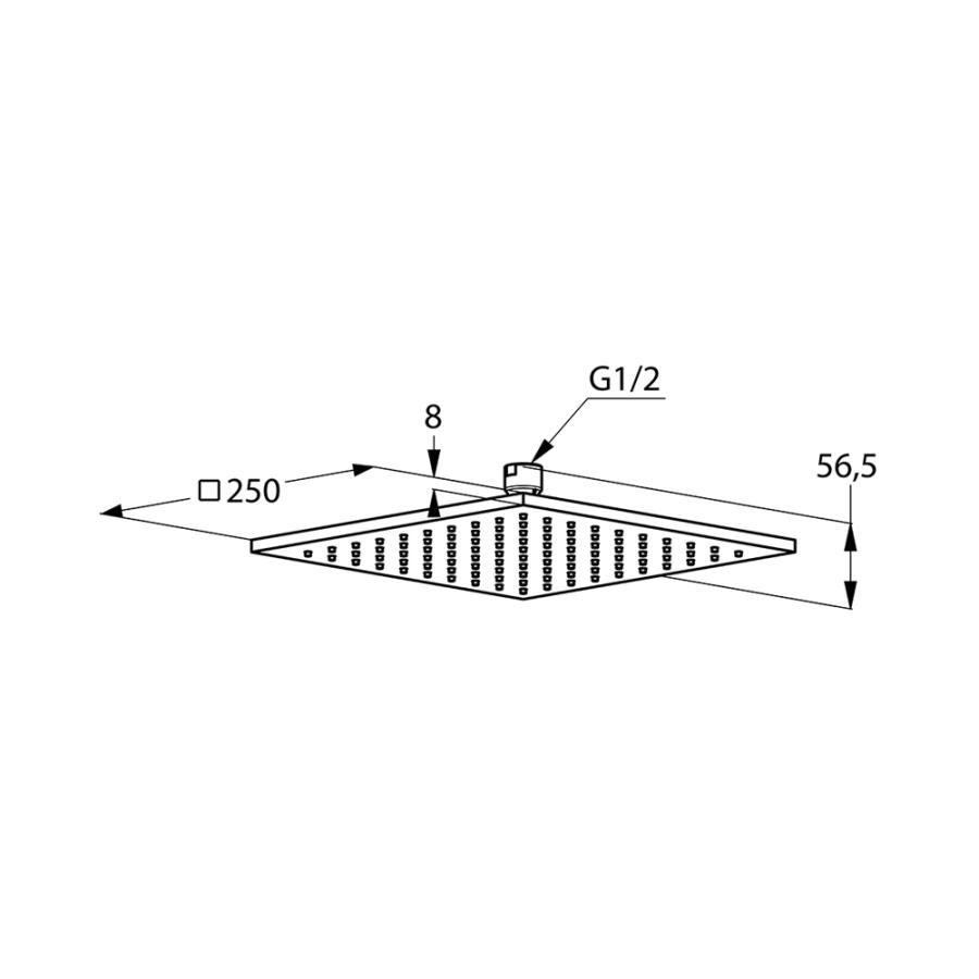 Kludi A-QA Верхний душ квадратный плоский 250 x 250 мм
