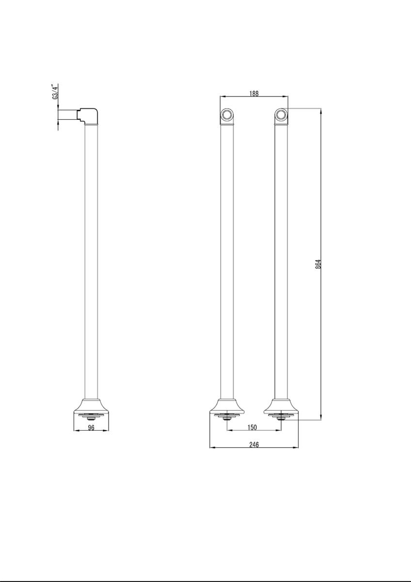 Lemark Комплект колонн для установки смесителя на пол ванны, 2 шт.
