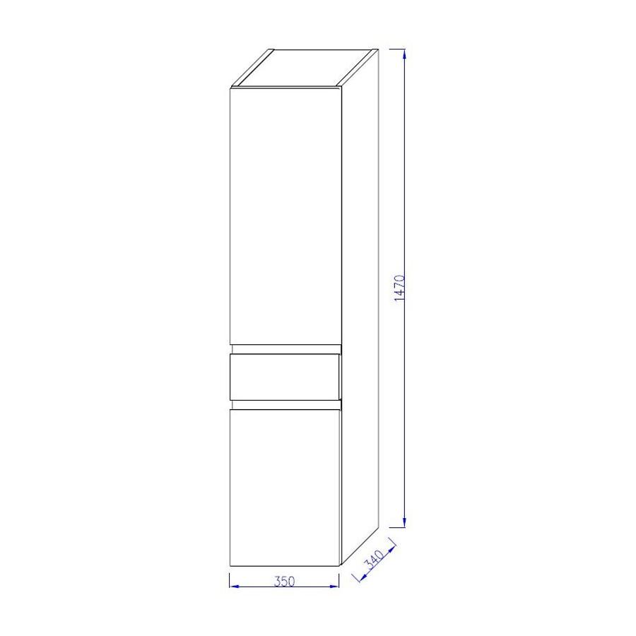 Jacob Delafon Madeleine Шкаф пенал 35x147 R черный