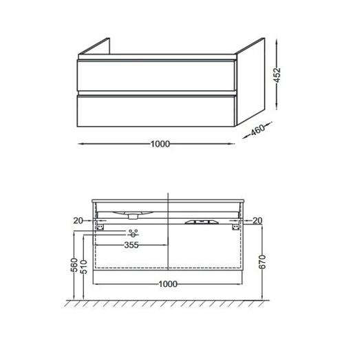 Jacob Delafon Vox Тумба под раковину 100x46 L белый