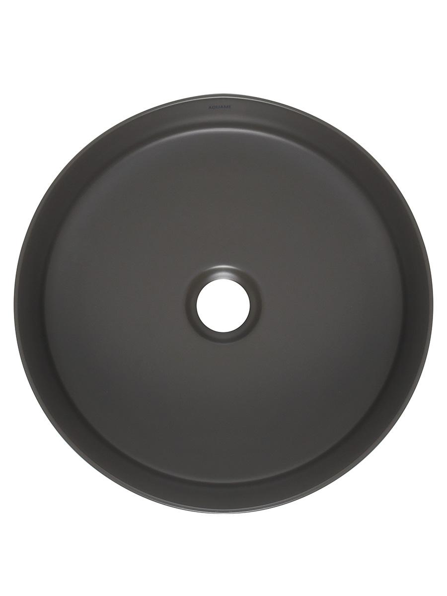 AQUAme Раковина накладная круглая 355x355x120 темно-серый матовый  AQM5012MDG  - Изображение 4