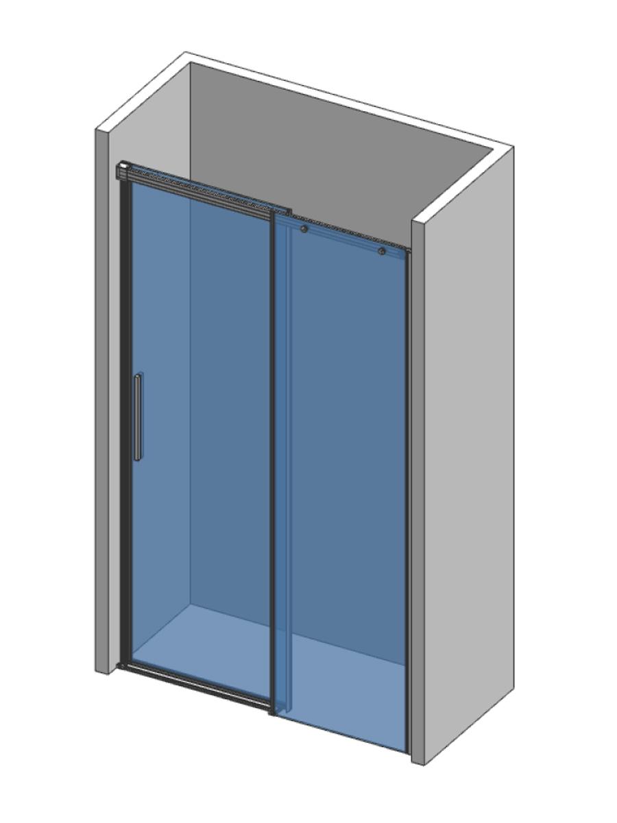 AQUAme Душевая дверь в нишу 1000x1950мм стекло 8мм цвет профиля хром  AQM4803-10  - Изображение 2