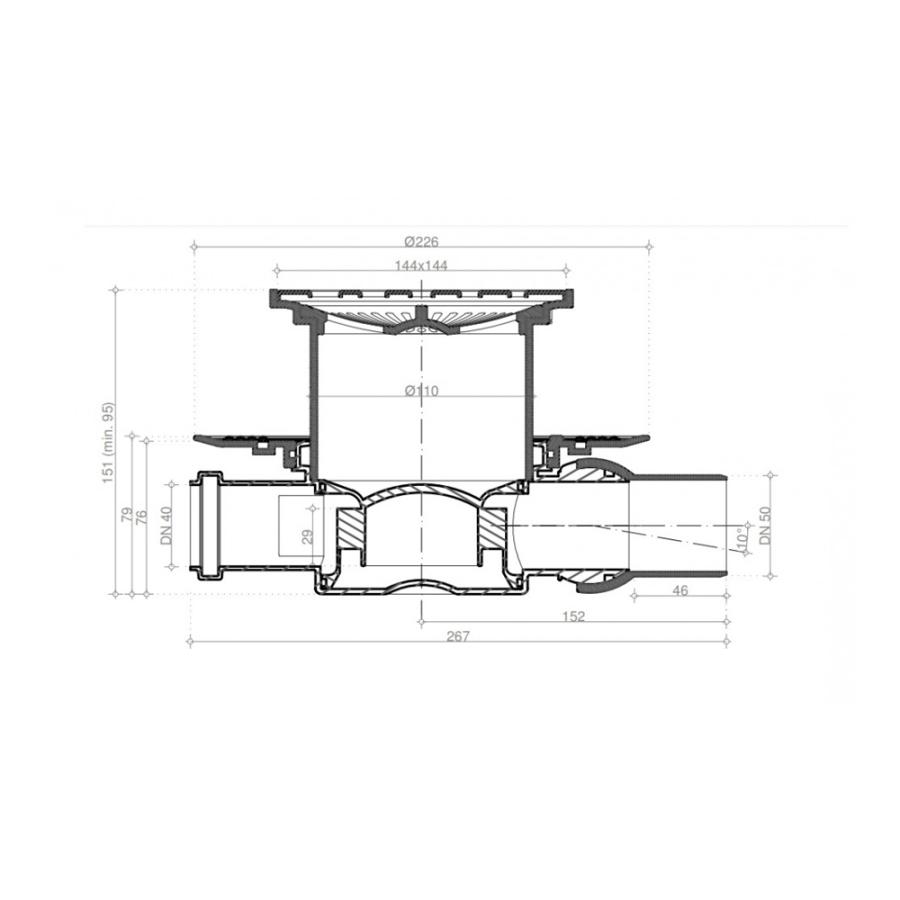 Купить Pestan Душевой трап Confluo Standard Square 2 15х15