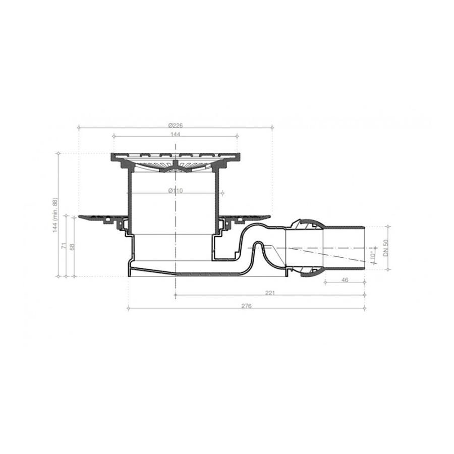 Купить Pestan Душевой трап Confluo Standard Square 4 15х15