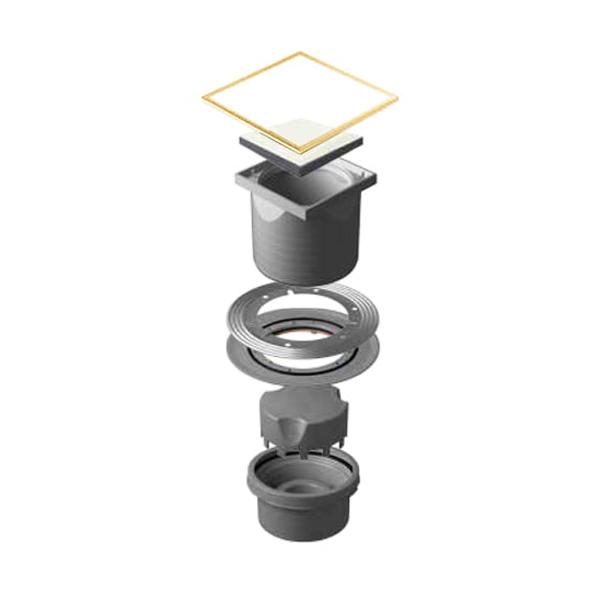 Pestan Душевой трап Confluo Standard Vertical White Glass Gold 15х15 13000167