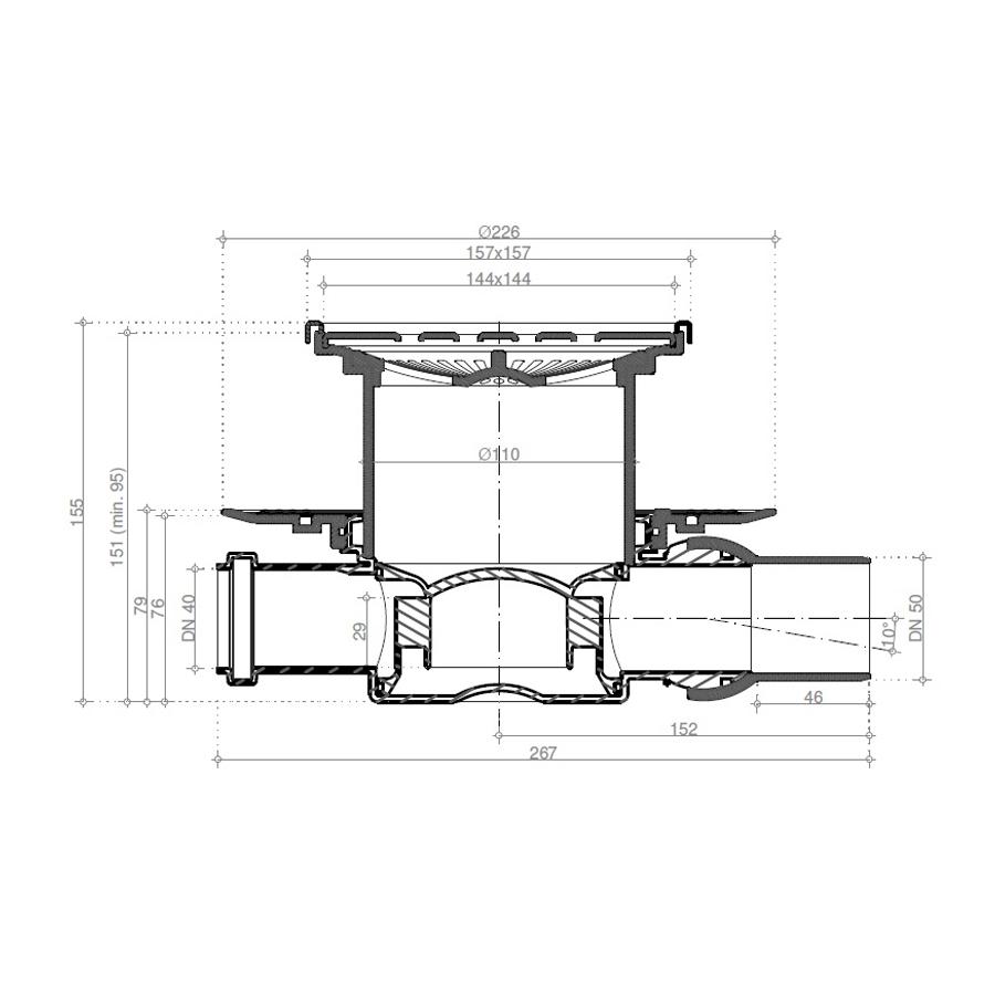 Pestan Душевой трап Confluo Standard Plate 3 2in1 15х15 изображение