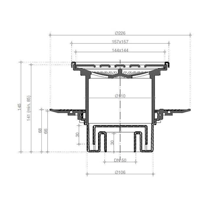 Pestan Душевой трап Confluo Standard Plate Vertical 2in1 15х15 изображение