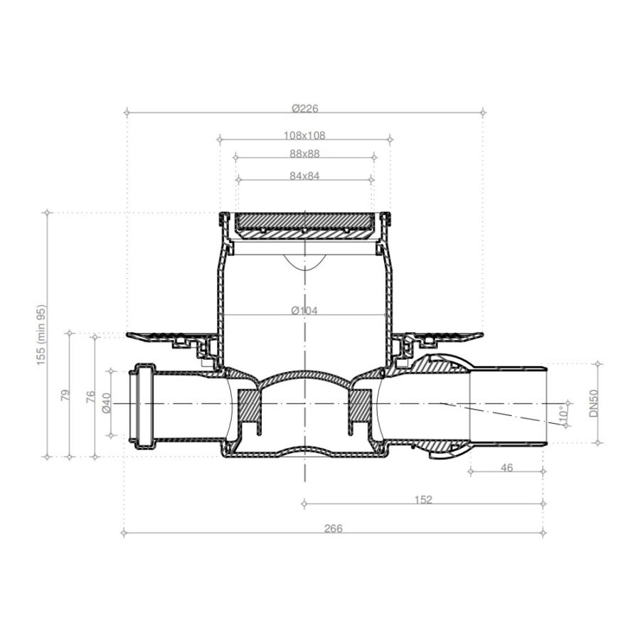 Pestan Душевой трап Confluo Standard Plate 3 2in1 10х10 изображение