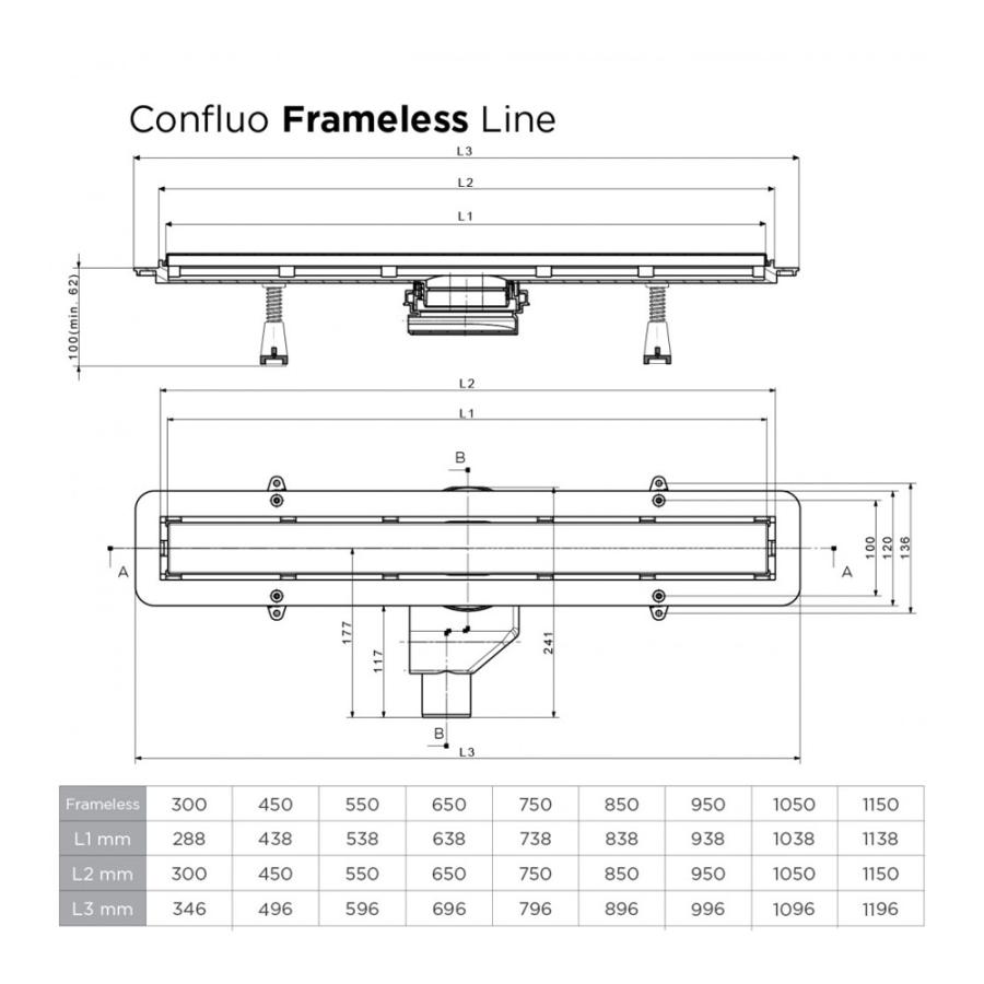 продажа Pestan Душевой лоток Confluo Frameless Line 300