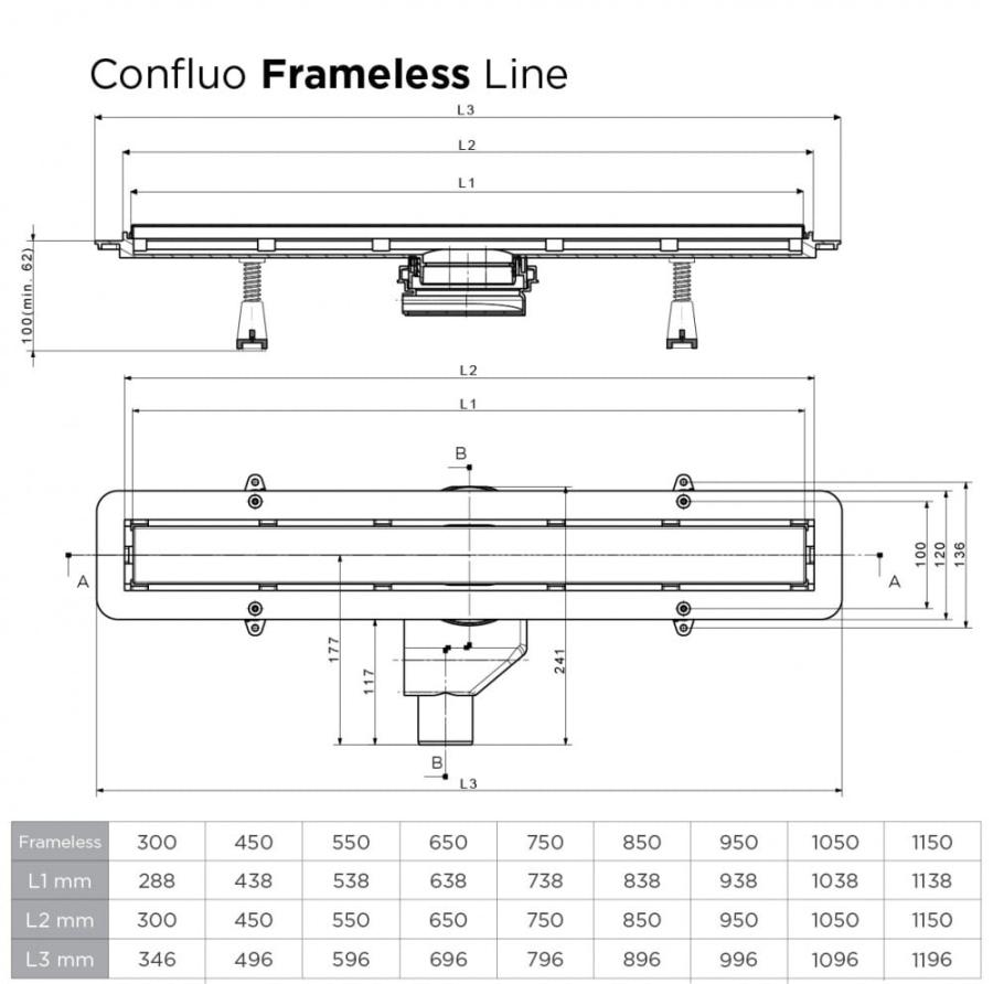 продажа Pestan Душевой лоток Confluo Frameless Line 650