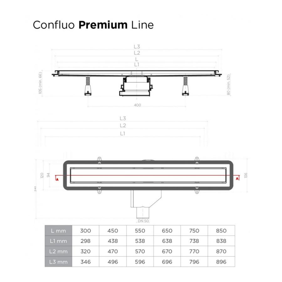 Душевой лоток Confluo Premium Line 850