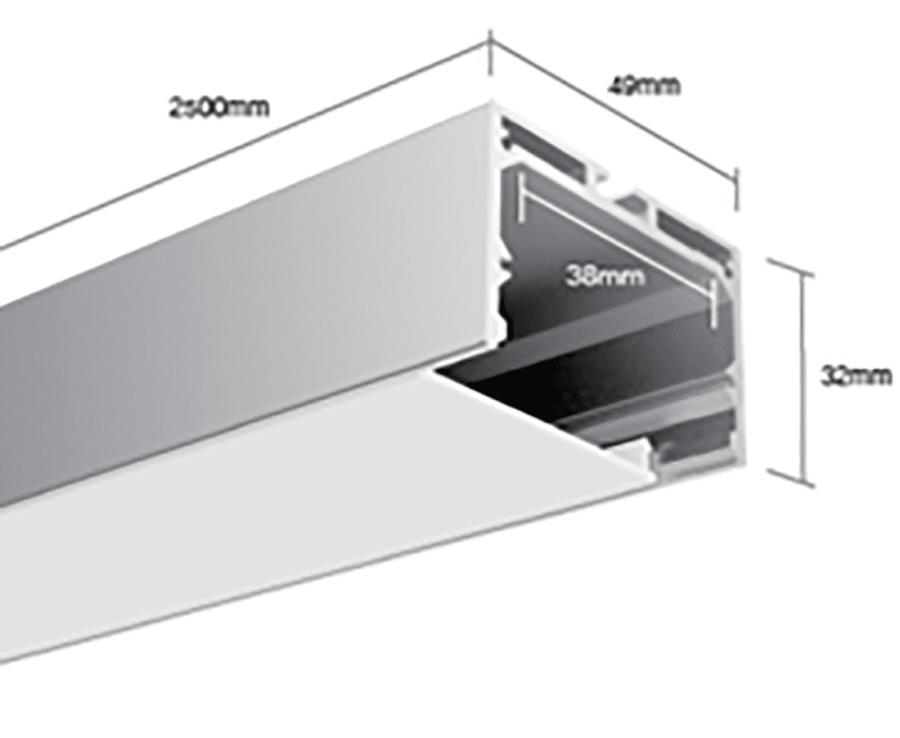 SWG Алюминиевый профиль Design LED LS 4932, 2500 мм, анодированный