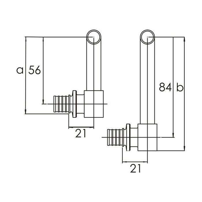 Купить РЕХАУ SL-комплект двух Левых концевых C-образных трубок с гильзами 16-12x1.0 для подключения радиаторов