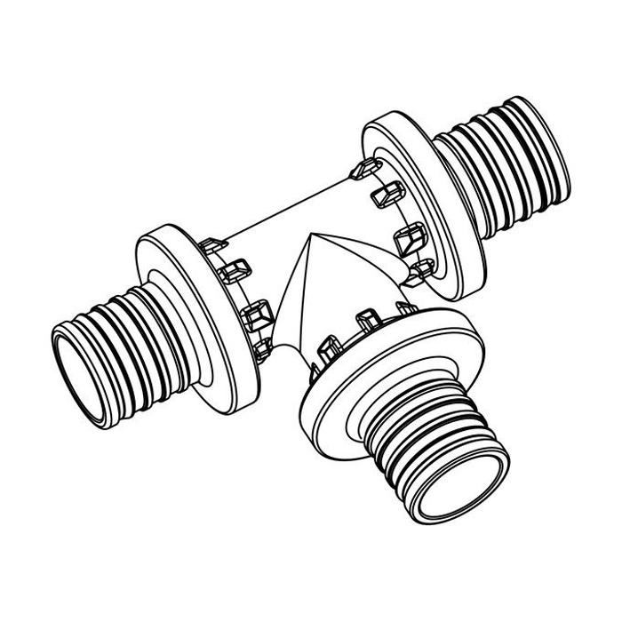 РЕХАУ Тройник равнопроходный 32-32-32 PX