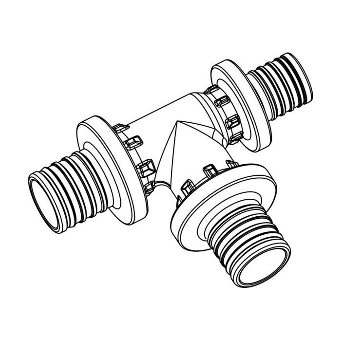 РЕХАУ Тройник с уменьшенным торцевым проходом 32-32-25 PX