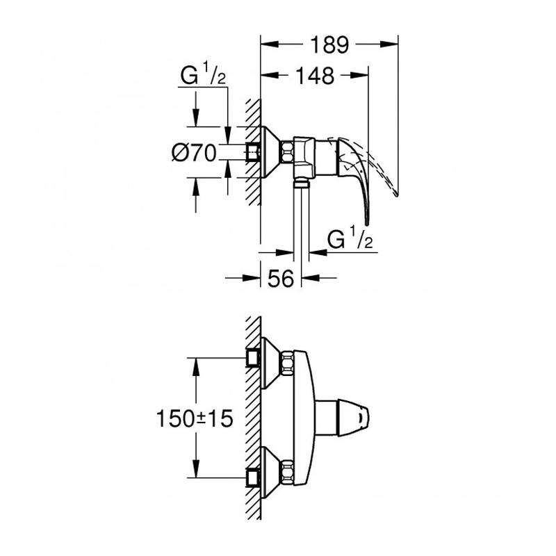 Grohe BauCurve Смеситель для душа