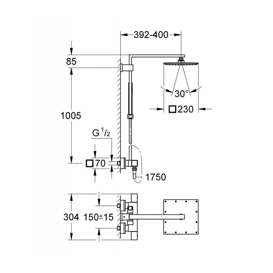 Grohe Euhoria Cube Душевая система