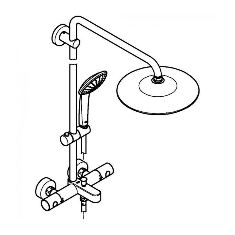 Купить Grohe Euphoria 260 Душевая система для ванны с термостатом с изливом