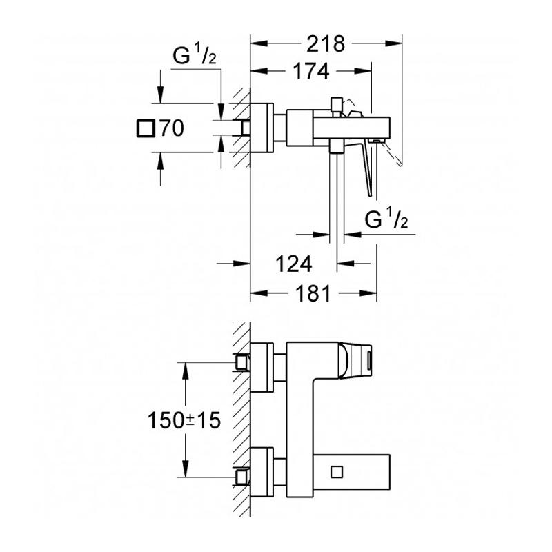 Grohe Eurocube Смеситель для ванны