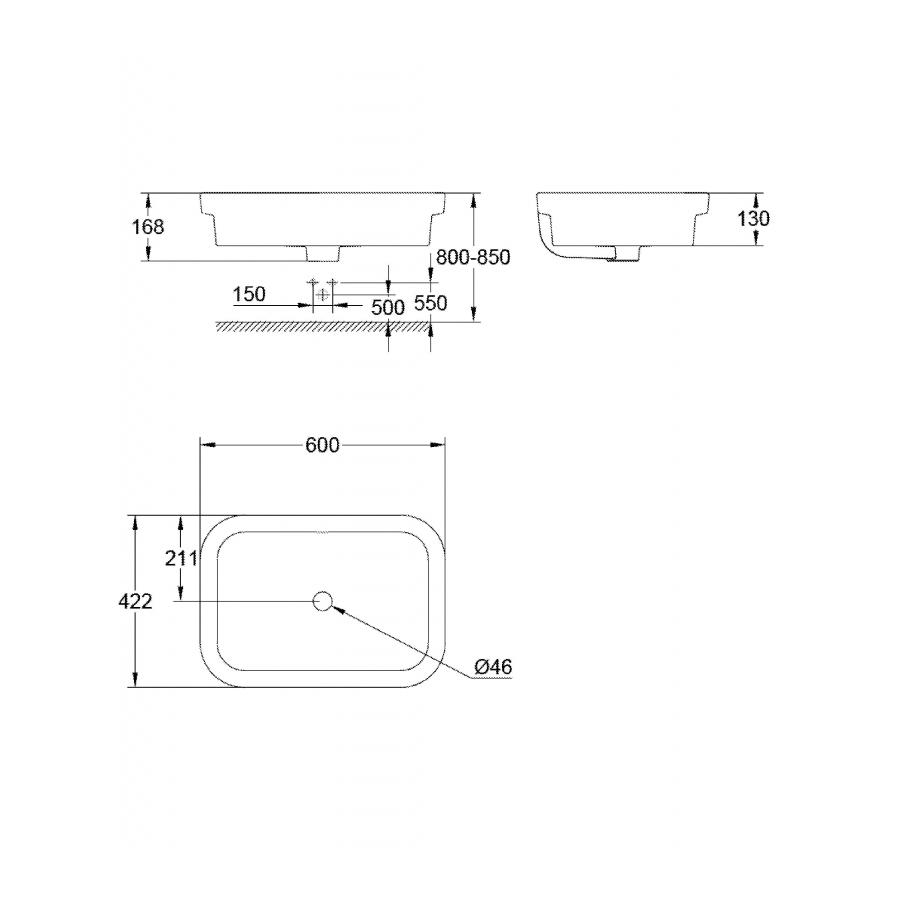 Grohe Eurosmart 60 Раковина накладная