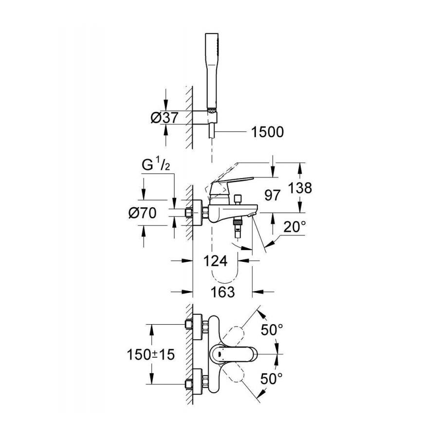Grohe Eurosmart Cosmopolitan Смеситель для ванны