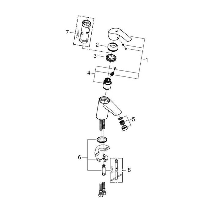 Купить Grohe Eurosmart New Смеситель для раковины