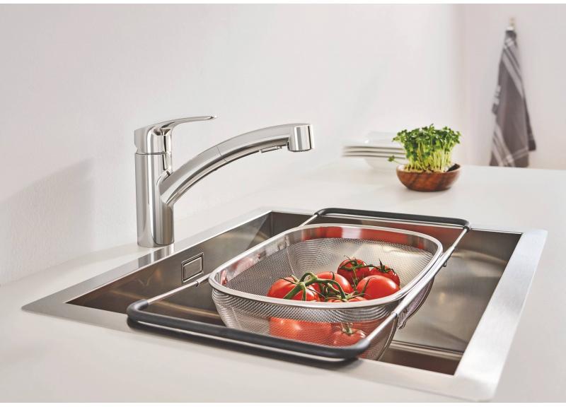Grohe Eurosmart Однорычажный смеситель для кухонной мойки с поворотным изливом и вытяжным душем изображение