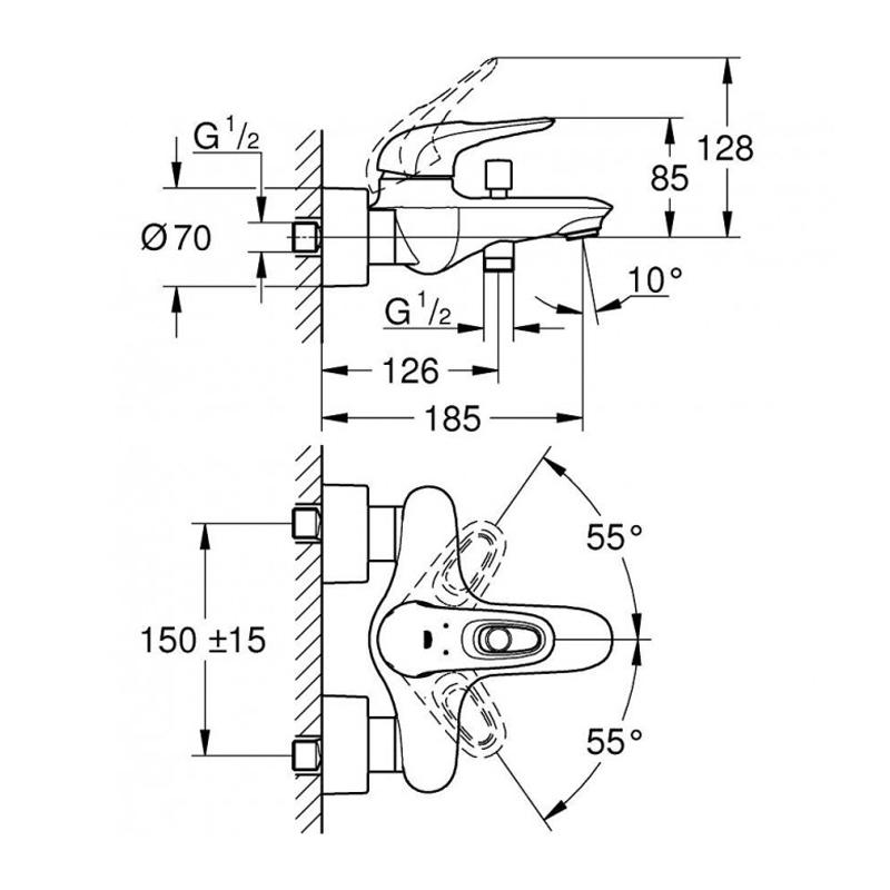 Grohe Eurostyle Смеситель для ванны